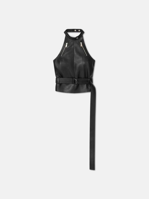 Regenerated Leather Halter Top