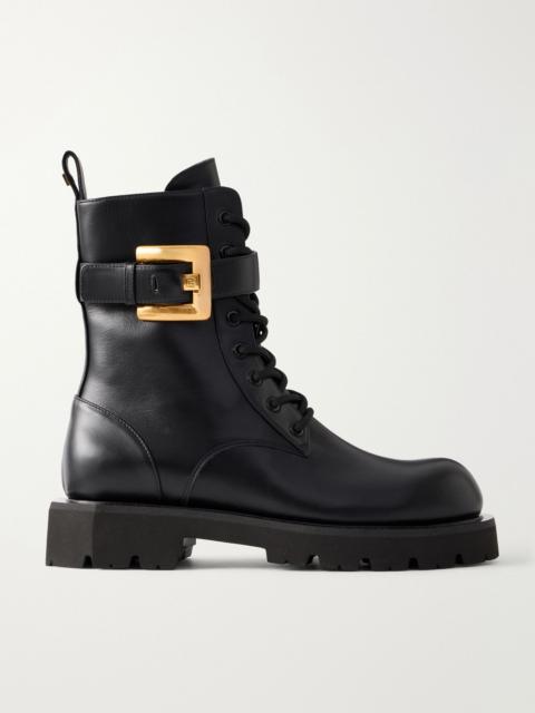 Balmain Anthem belt-detailed leather ankle boots Black