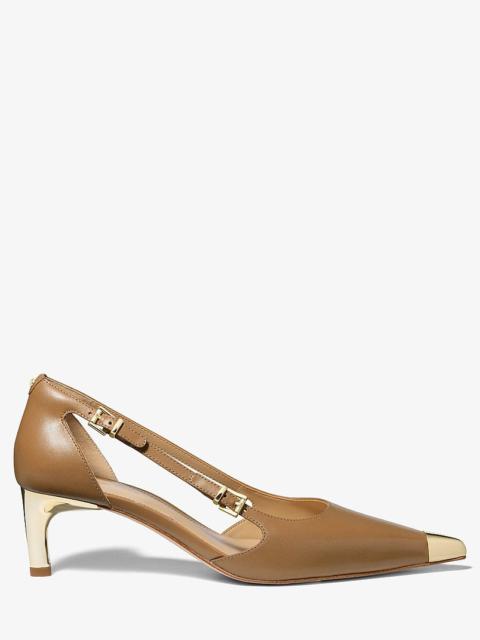 MICHAEL KORS Kasia Leather Kitten Pump