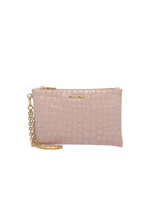 Miu Miu Croco-print leather pouch