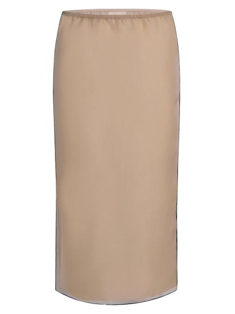 KHAITE Women's Sydni Silk Midi-Skirt - Tea Stain