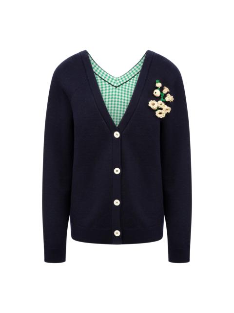 BERNADETTE Cardigan Genevieve with Raffia Brooch