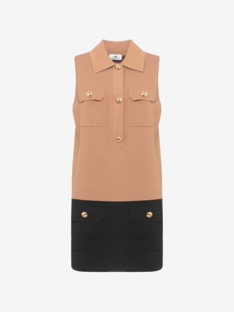 ELISABETTA FRANCHI two-tone button-up mini dress