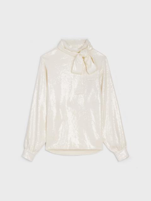 CELINE LAVALLIÈRE BLOUSE IN MICRO SEQUINS SABLÉ