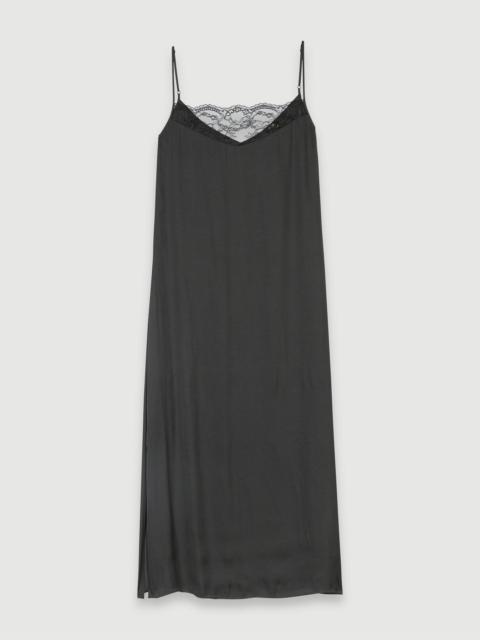 maje Long satin dress
