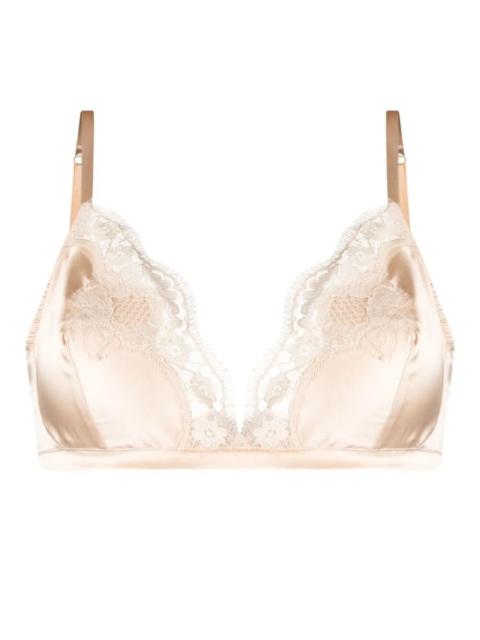 Dolce & Gabbana SOFT CUP SATIN BRA WITH LACE