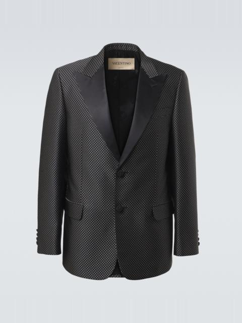 Valentino Polka-dot jacquard tuxedo jacket