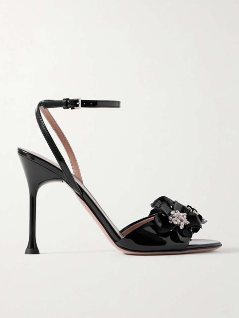 100 patent-leather and crystal-embellished PVC sandals