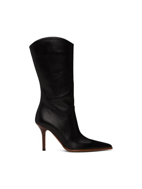 PARIS TEXAS Black Ashley Mid-Calf Boots