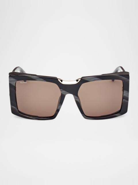 Max Mara Spark 6 Rectangle Acetate Sunglasses