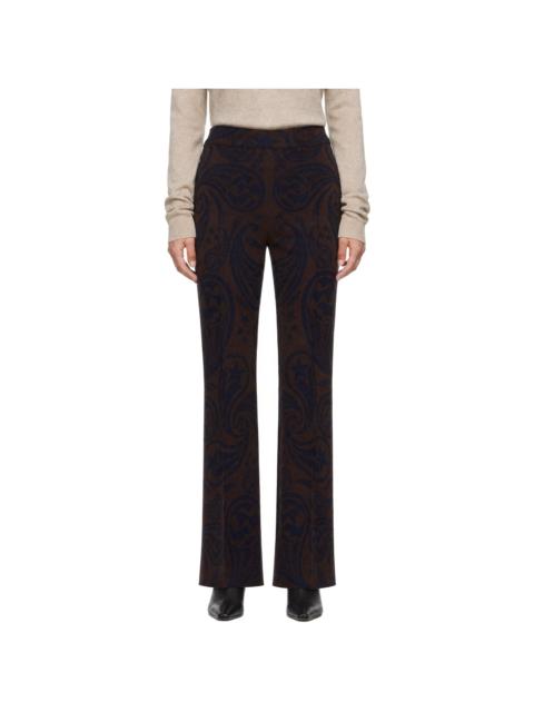 HIGH SPORT Brown Cosmic Paisley Kick Trousers