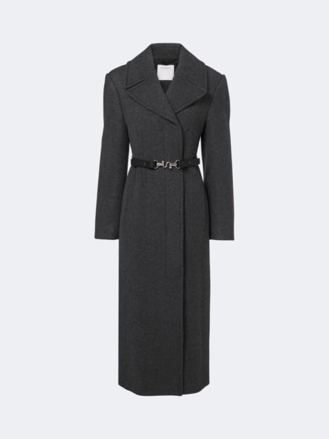Sportmax Belted herringbone virgin wool coat