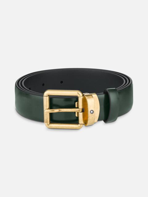 Montblanc Brushed green 30 mm leather belt