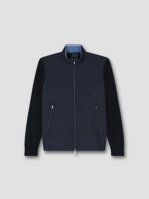Paul & Shark HYBRID ZIP-UP CARDIGAN IN ULTRALIGHT MICROFIBER AND WOOL