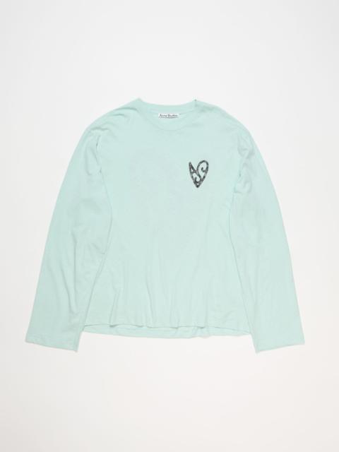 Acne Studios Long sleeve logo t-shirt - Sea foam green