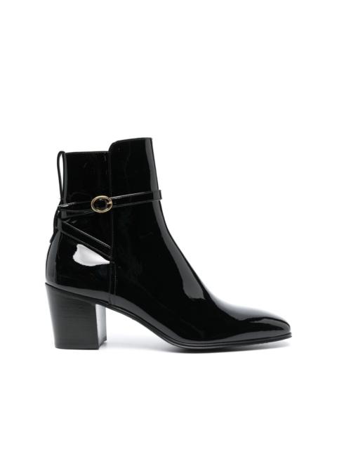 patent 70mm ankle boots