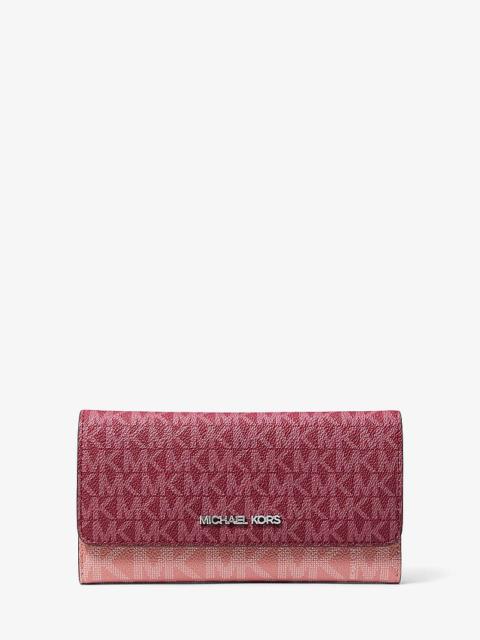 MICHAEL KORS Jet Set Travel Signature Logo Tri-Fold Wallet