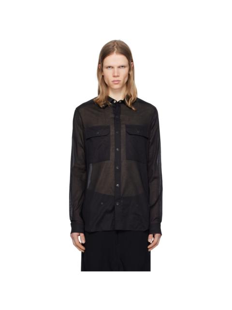 Rick Owens Black Hollywood Cotton Voile Shirt