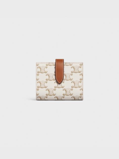 CELINE Small Strap Wallet Essentials in Triomphe Canvas and Lambskin