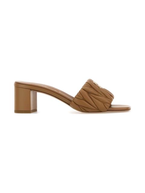 Camel Nappa Leather Mules