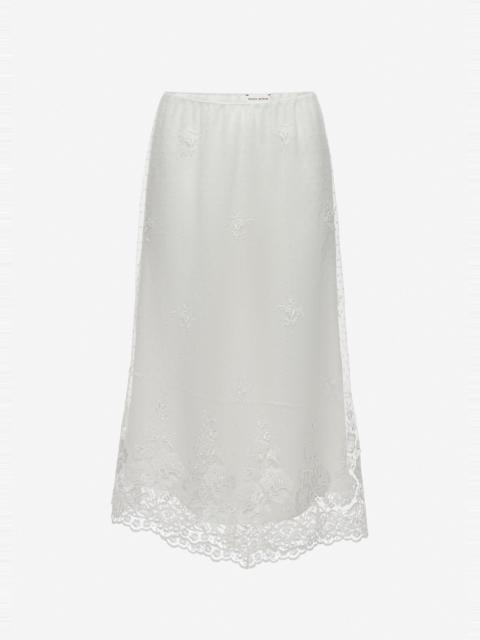 MAGDA BUTRYM Embroidered midi skirt in white