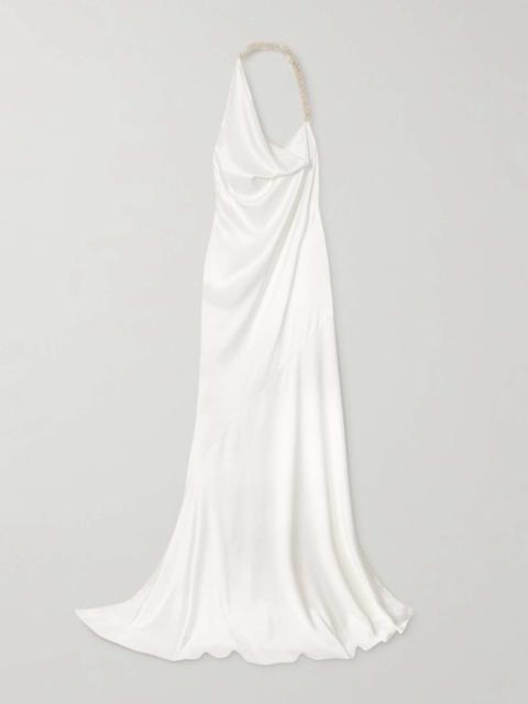 MATICEVSKI Desires draped silk-satin halterneck gown