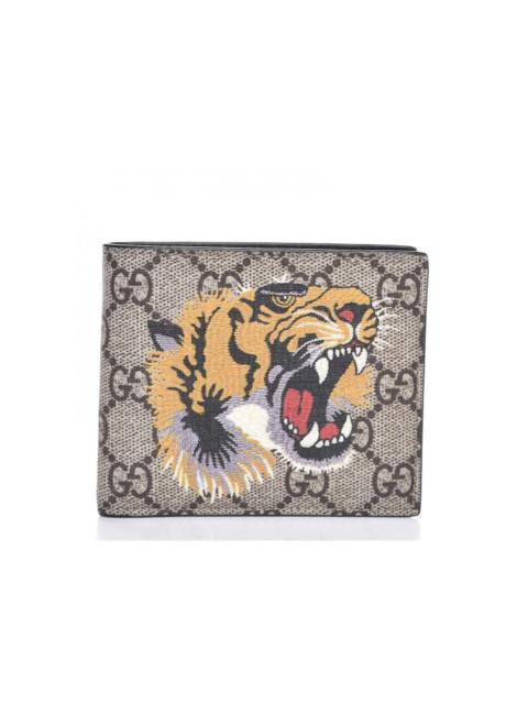 GUCCI Gucci Bifold Wallet GG Supreme Tiger Beige