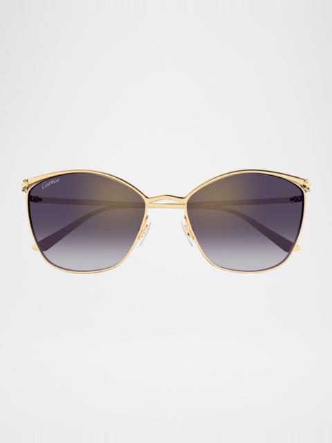 Cartier Panthère Cat-Eye Metal Sunglasses