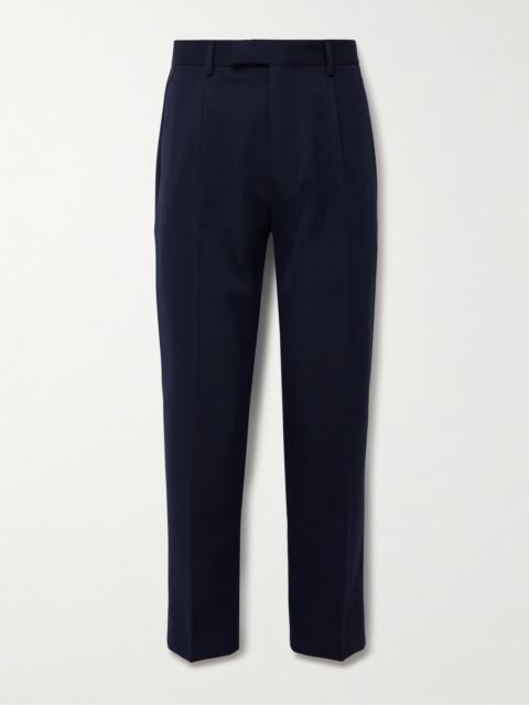 ZEGNA Slim-Fit Pleated Cotton and Wool-Blend Twill Trousers