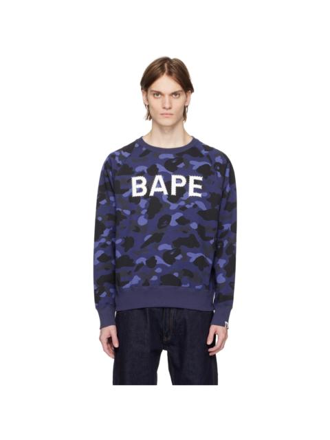 A BATHING APE® Navy Camo Crystal Sweatshirt