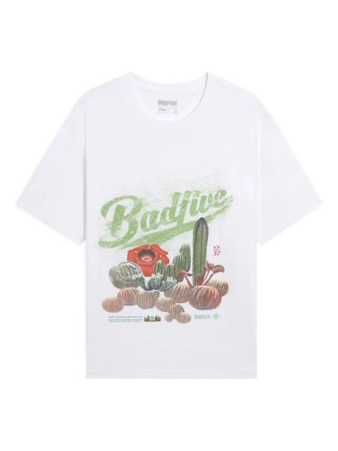 Li-Ning BadFive Plants Graphic T-shirt 'White' AHSS731-1