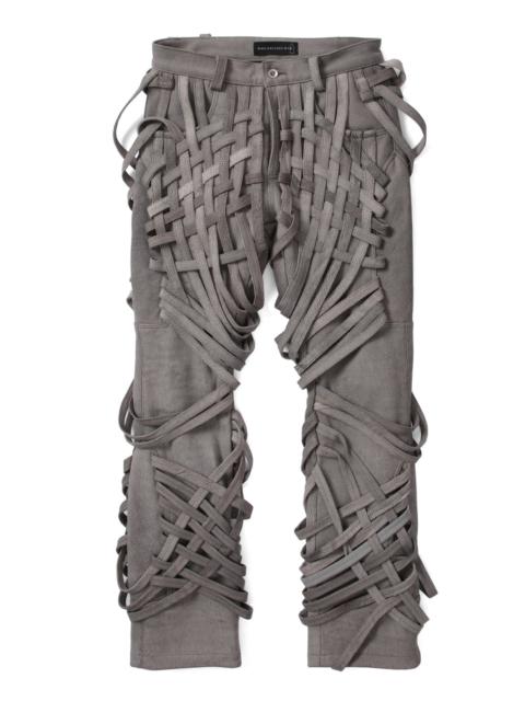 WHO DECIDES WAR INTERWOVEN LEATHER TROUSERS
