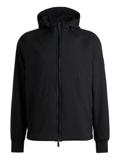 BOSS ZIP-UP HOODIE WITH CONTRAST INSERTS