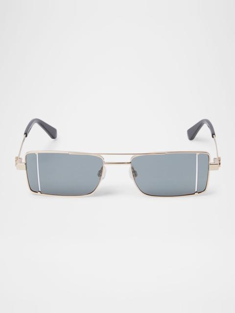 Off-White Men's Cortez Metal Rectangle Sunglasses
