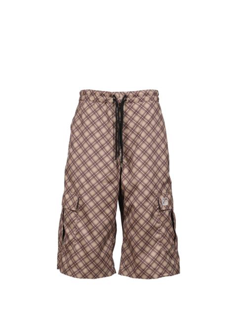 RASSVET POLY TARTAN 3 QUARTER CARGO PANTS WOVEN / BRW