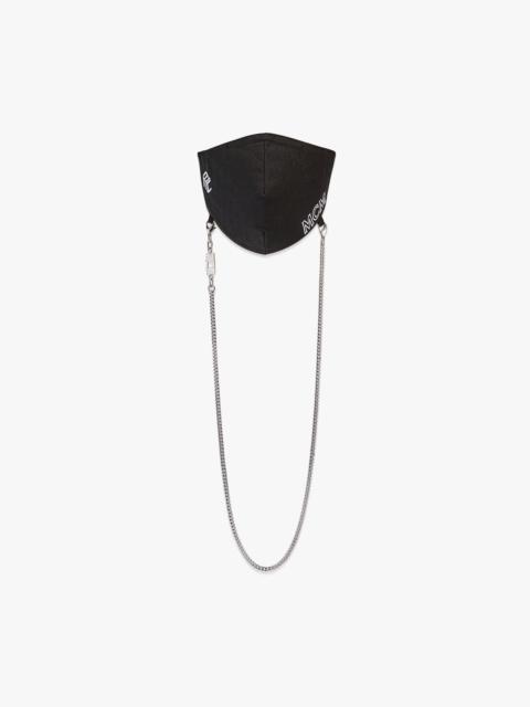 MCM Cubic Logo Cotton Face Accessory with Chain
