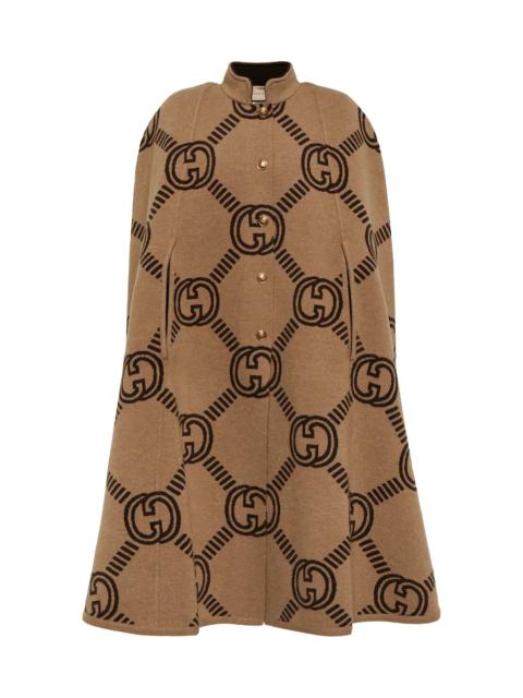 GUCCI Interlocking G jacquard wool cape