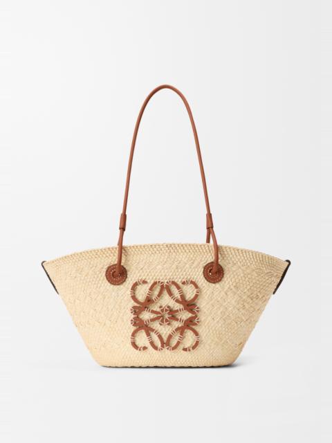 Loewe Small Anagram basket bag in iraca palm and calfskin