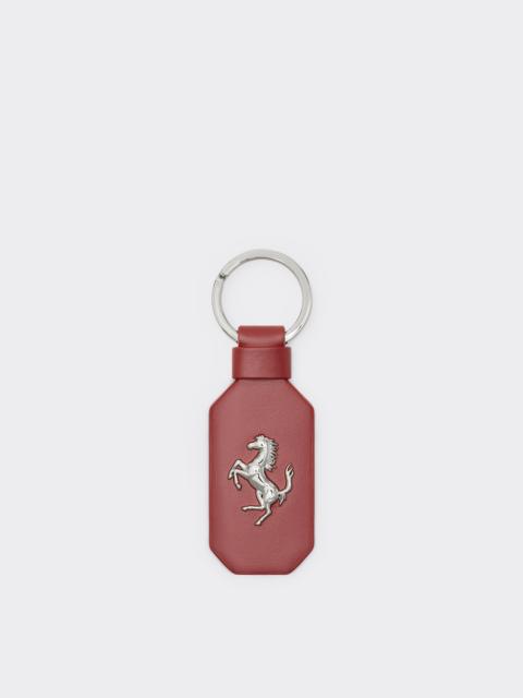 Ferrari Leather Keyring with Prancing Horse