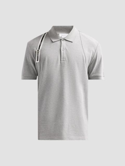 Alexander McQueen Men's Harness Cotton Polo Shirt - Medium Grey