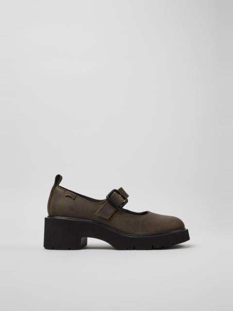 CAMPER Milah Green Nubuck Shoes for Women.