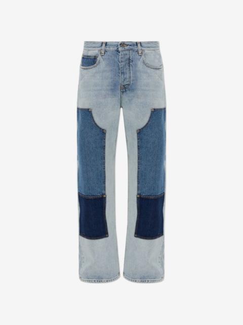 Off-White patchwork straight-leg jeans