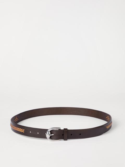 Brunello Cucinelli Leather braided pattern belt