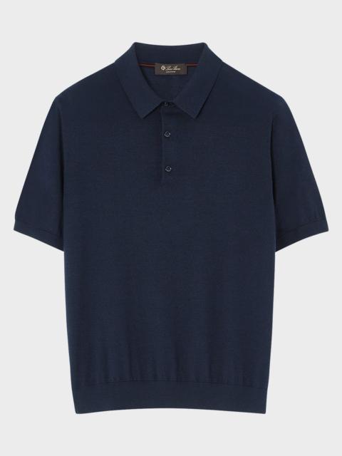 Loro Piana Men & apos;s Sottile Short-Sleeve Polo Sweater