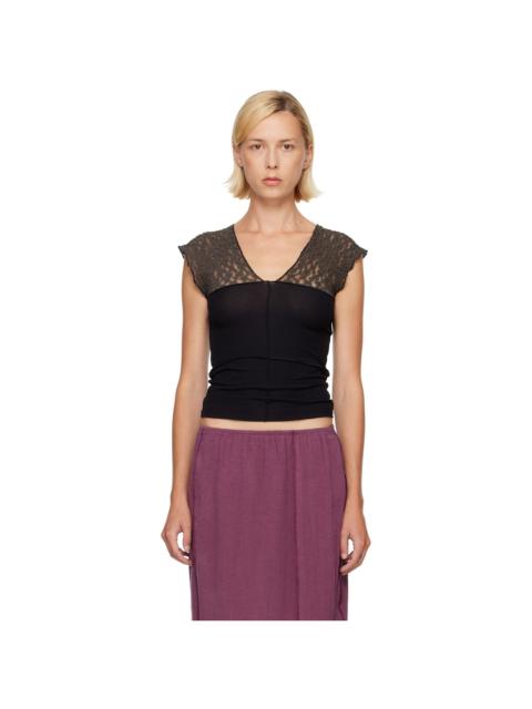 BASERANGE SSENSE Exclusive Black & Taupe Nehru Top