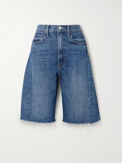 MOTHER The Half Pipe Bermuda Fray Denim Shorts