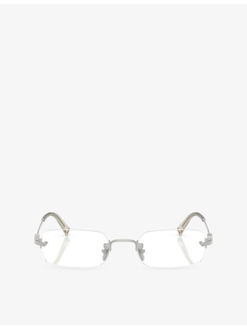 Miu Miu MU 50YV Rectangle-Frame Metal Eyeglasses