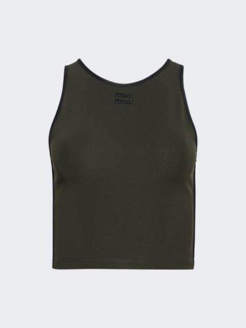 Miu Miu Cropped Tank Top Militare