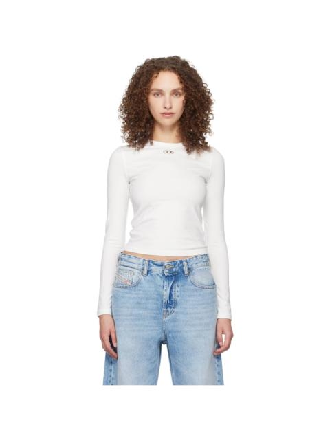 Diesel White T-Uncutieslong-Ls-Od T-shirt
