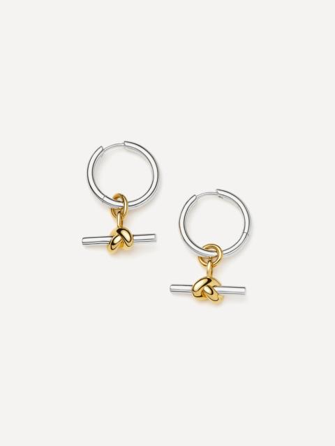 MISSOMA X Lucy Williams Mixed Metal Knot T-Bar Charm Hoop Earrings